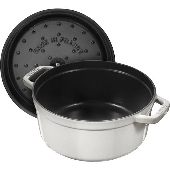 Staub Round Cocotte 4Qt - White Truffle