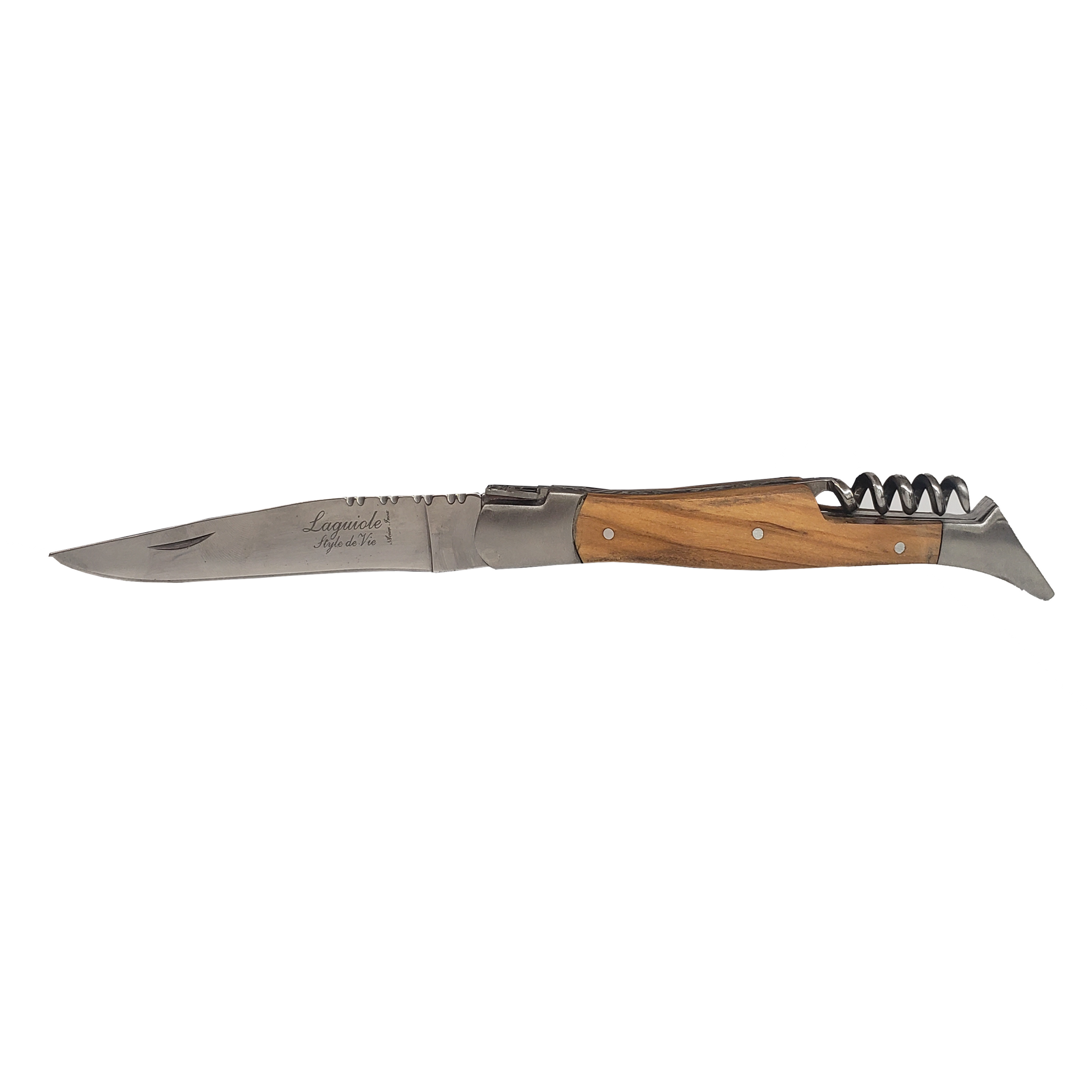 Laguiole - Olive Wood Pocket Knife with Corkscrew