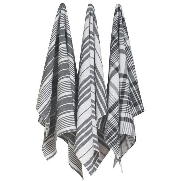 Danica Jumbo Tea Towel - Black (Set of 3)
