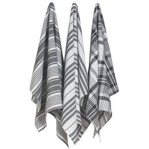 Danica Jumbo Tea Towel - Black (Set of 3)