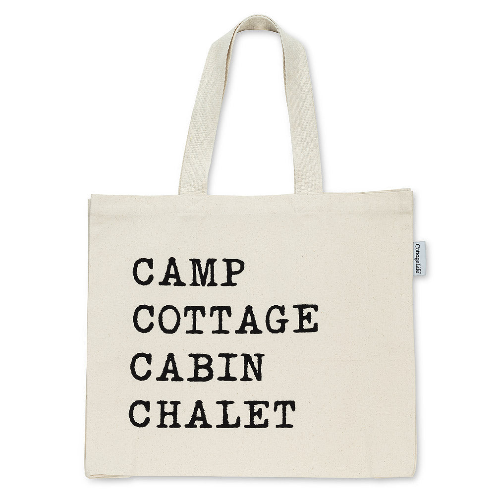 Abbott Tote Bag Camp, Cottage, Cabin, Chalet