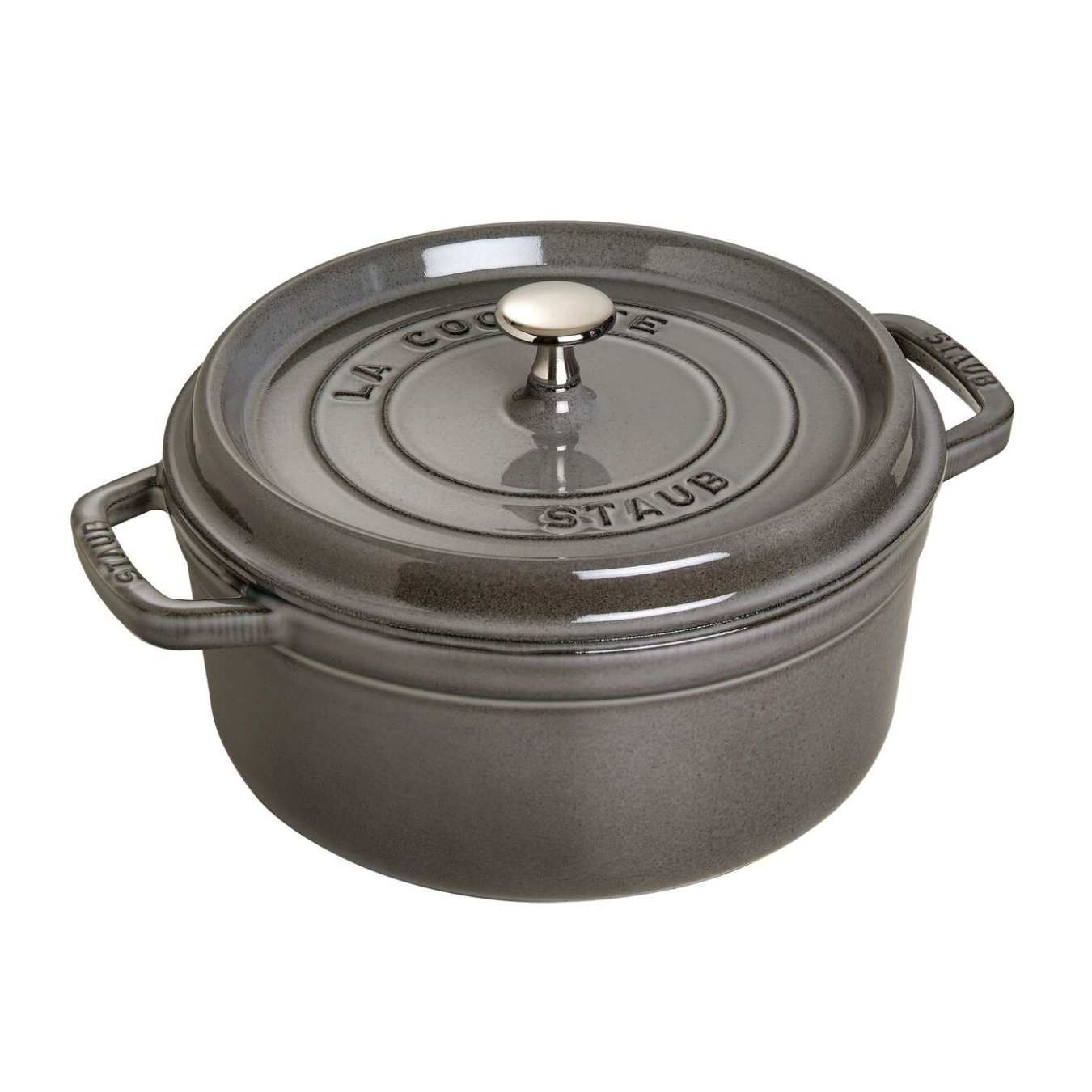 Staub Round Cocotte 5.5Qt Graphite