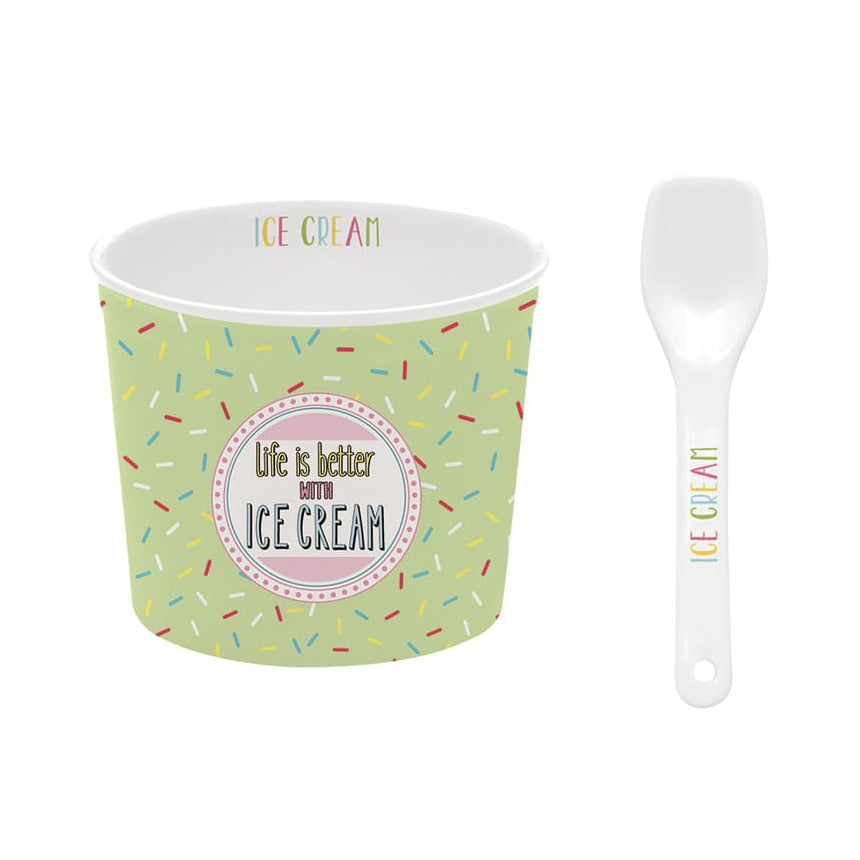 Easy Life Boutique - Green Ice Cream Bowl with Spoon