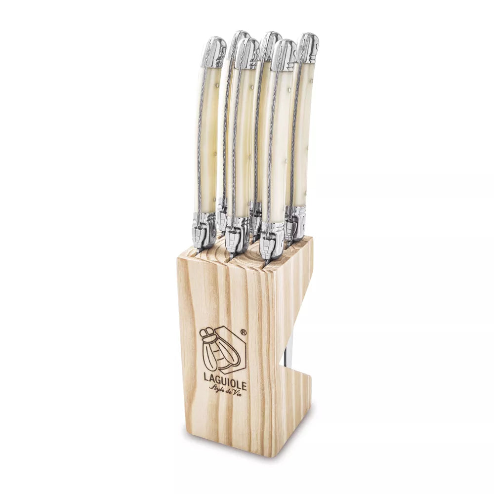 Laguiole - Pearl Steak Knife Block Set (6pcs)