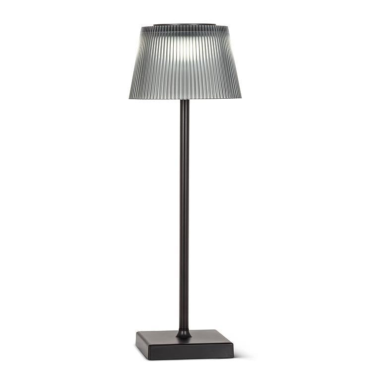 Abbott Fluted Shade LED Outdoor Table Lamp - Smoke