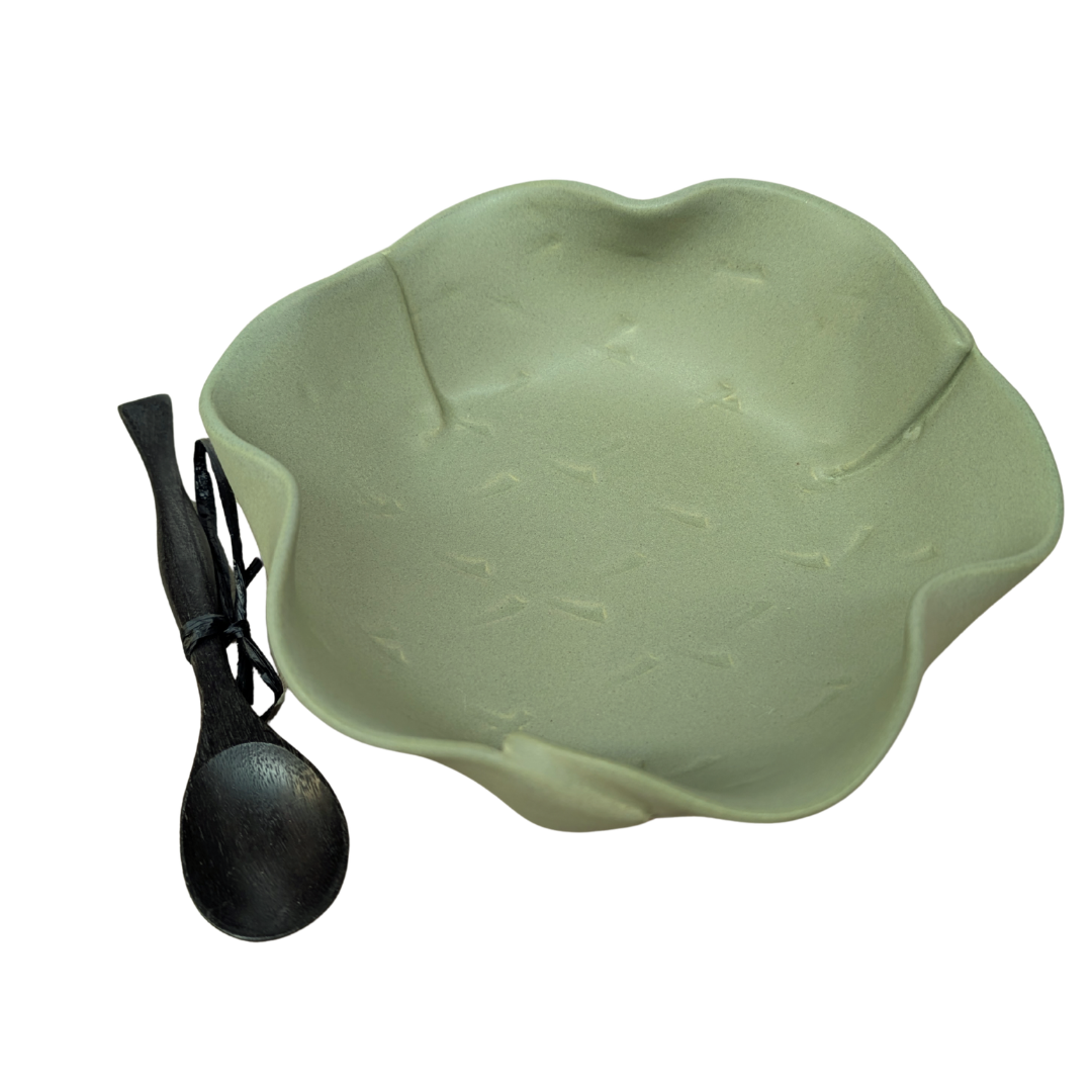 Hilborn Pottter Brie Baker with Spoon - Dusty Sage