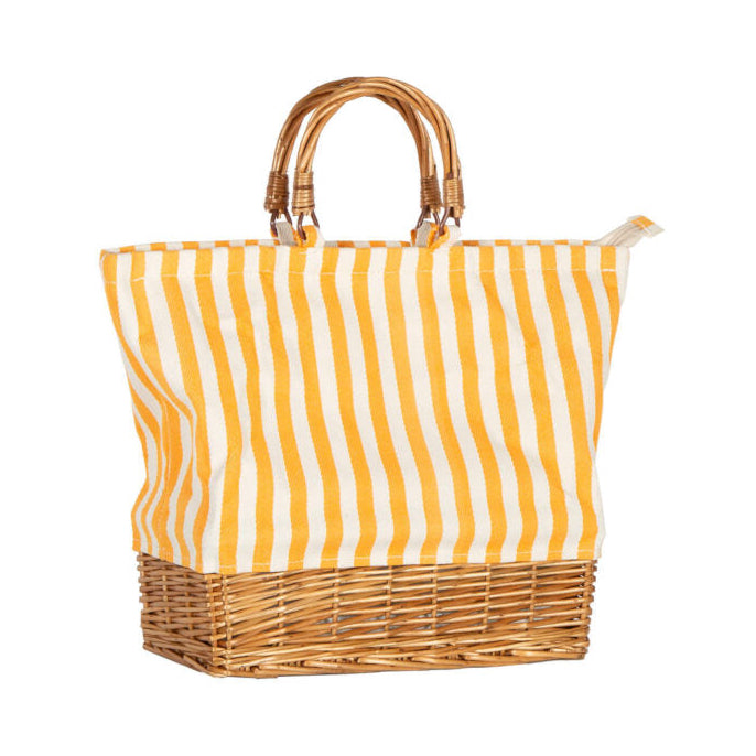 Bacon Basketware - Yellow Striped Picnic Basket