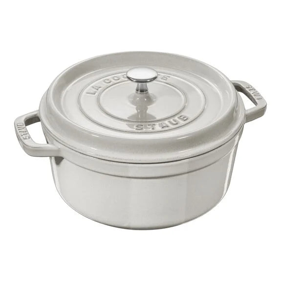 Staub Round Cocotte 4Qt - White Truffle