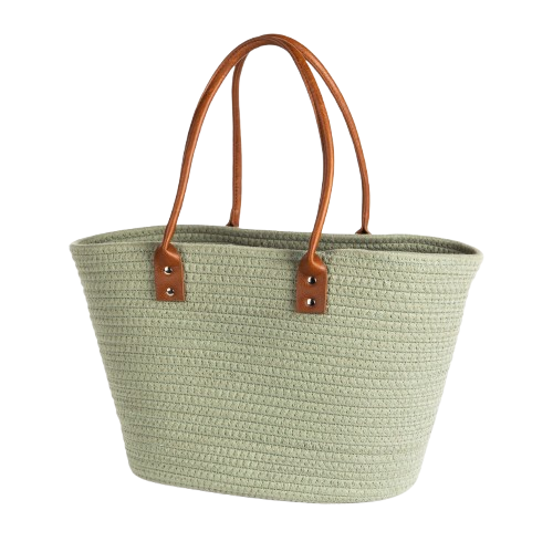 Bacon Basketware - Green Cotton Market Bag