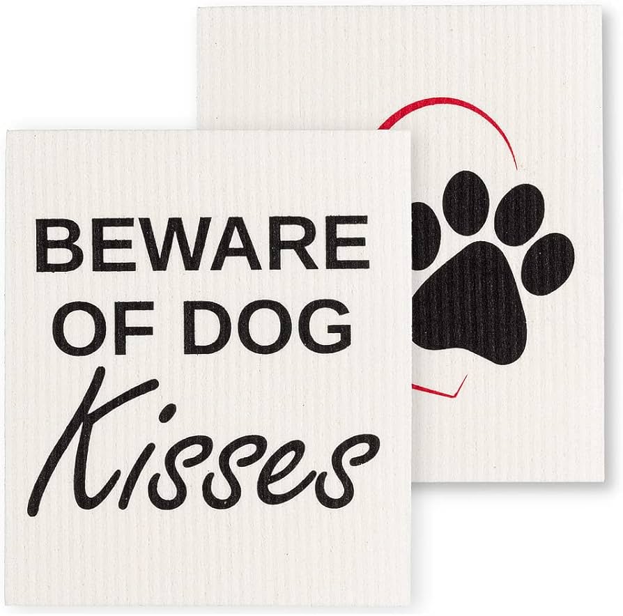 Abbott Swedish Dish Cloth - Dog Kisses (Set of 2)