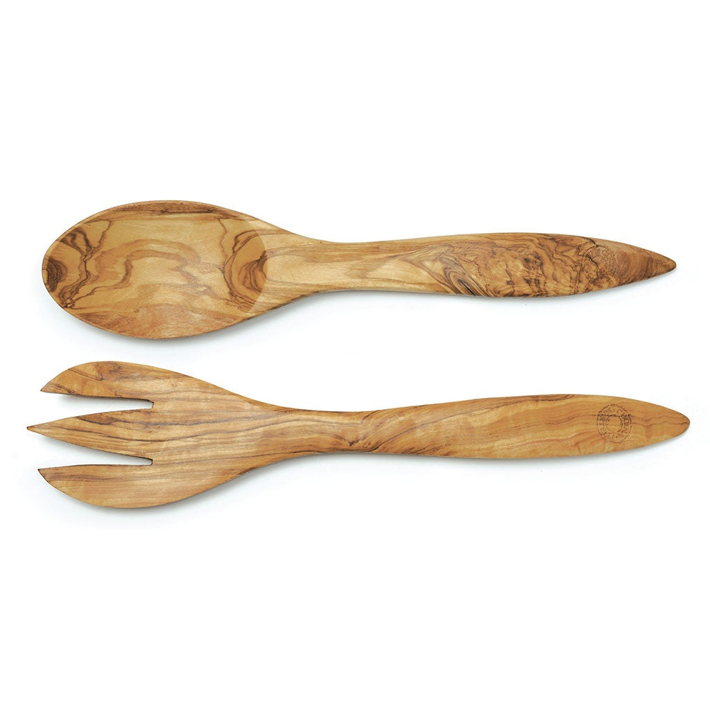 Olive Wood Classic Salad Servers