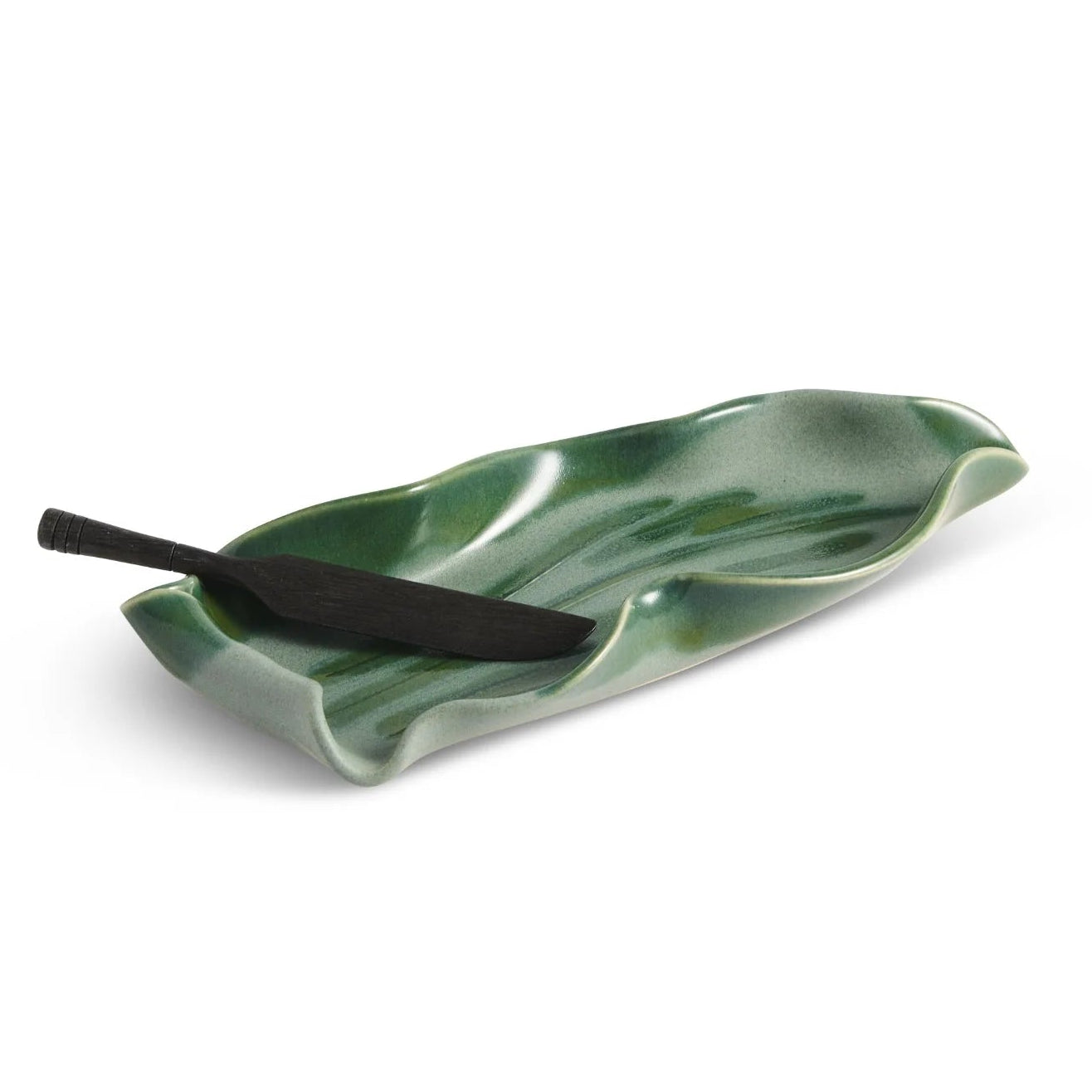 Hilborn Pottery Butter Dish with Knife - Green