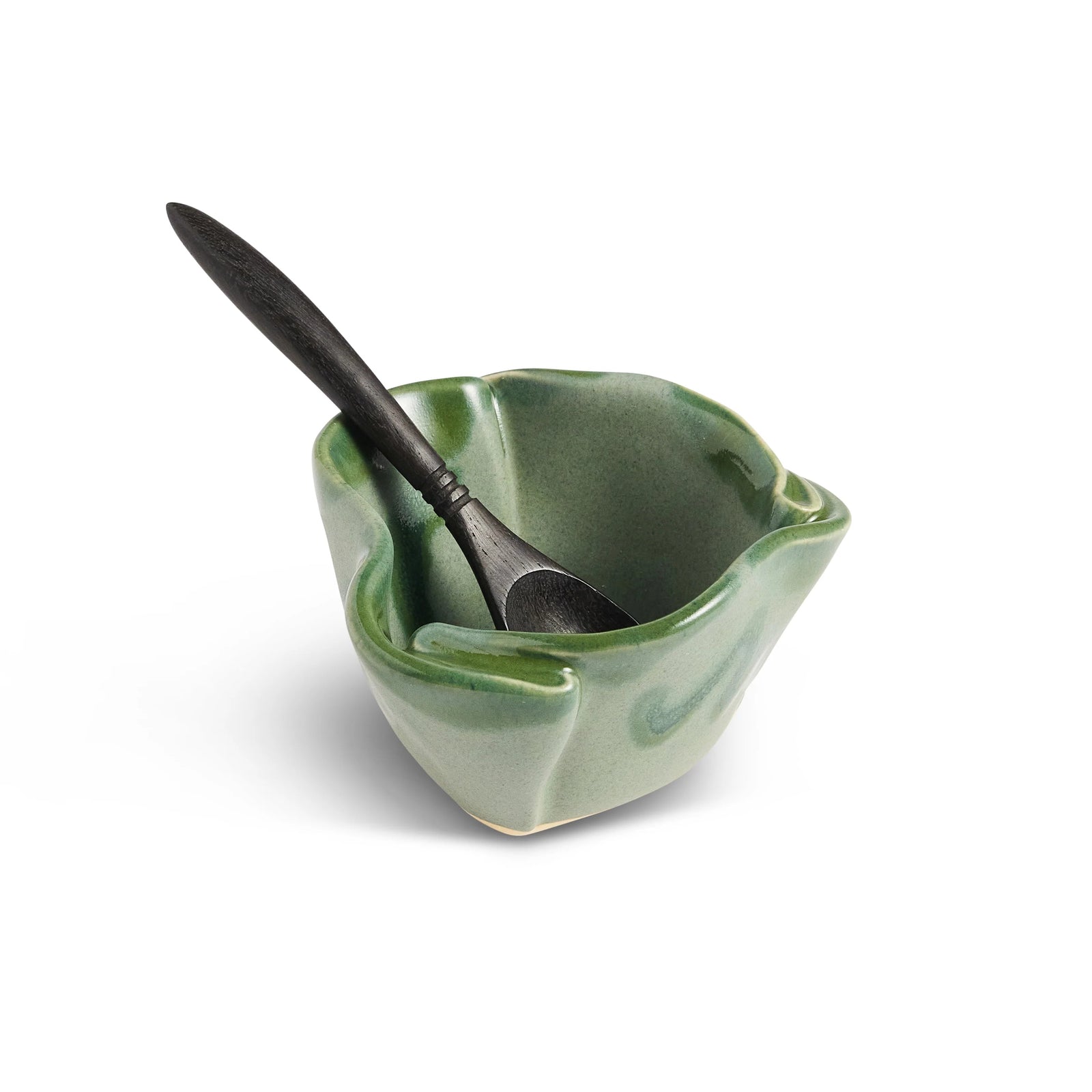 Hilborn Pottery with Spoon - Green
