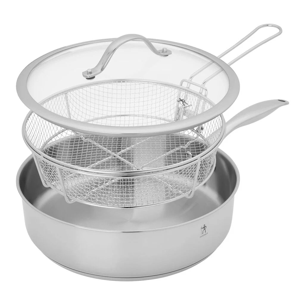 Henckels Aragon Stainless Steel Sauté Pan with Lid and Fryer Basket - 5.75Qt
