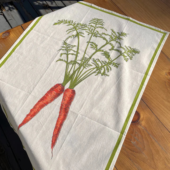 Mahogany Flour Sack Kitchen Towel - Carrots (set of 2)
