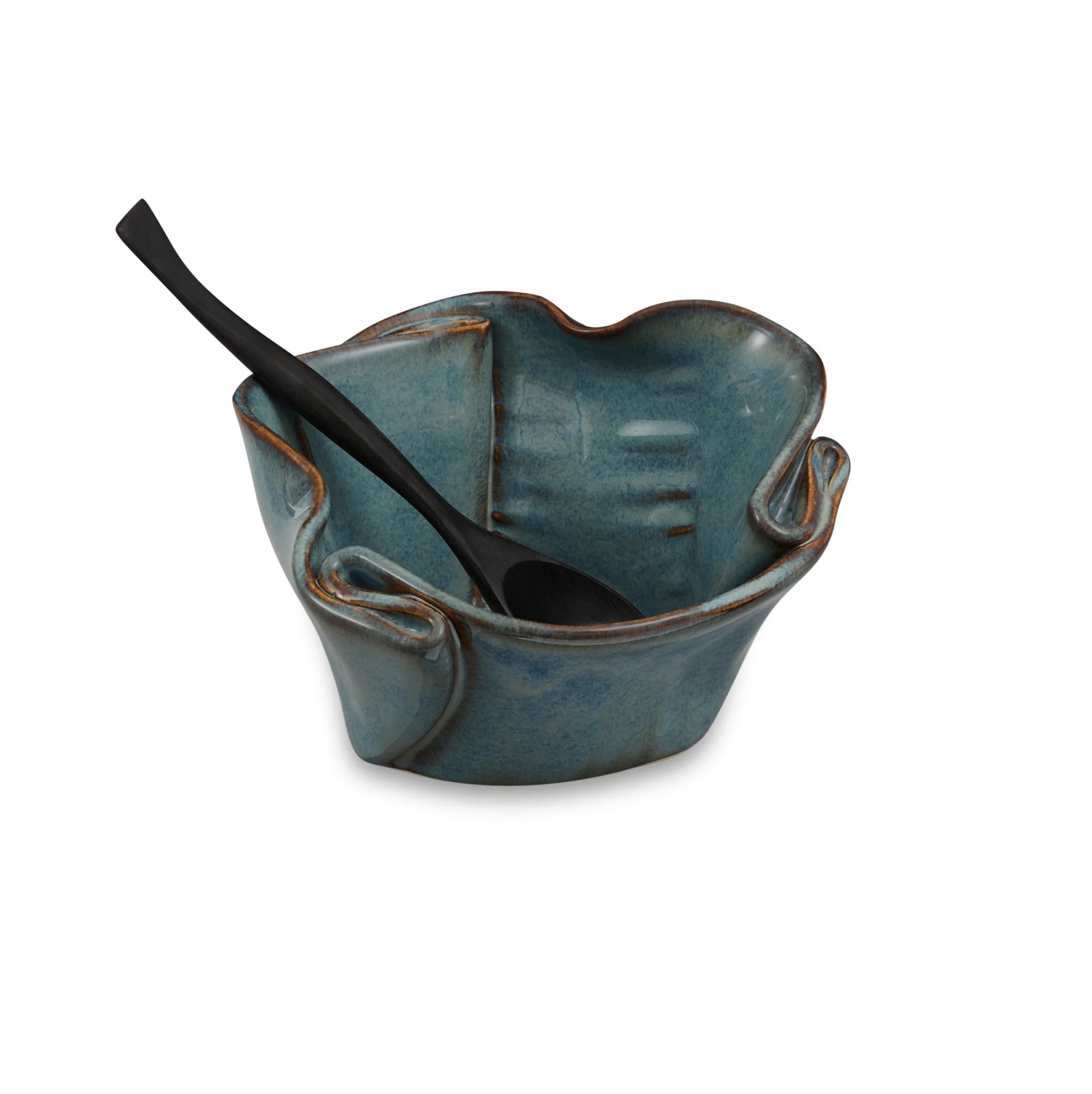 Hilborn Pottery Guacamole Bowl w/Spoon - Medley Sable Edging