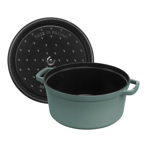 Staub Round Cocotte 5.5Qt - Eucalyptus