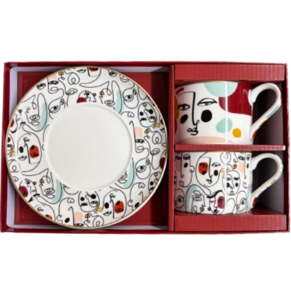 Easy Life Boutique - Modernism Cups with Saucers (Set for 2)