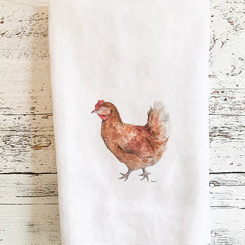 Studio On Tenth Linen Tea Towel  - Hen