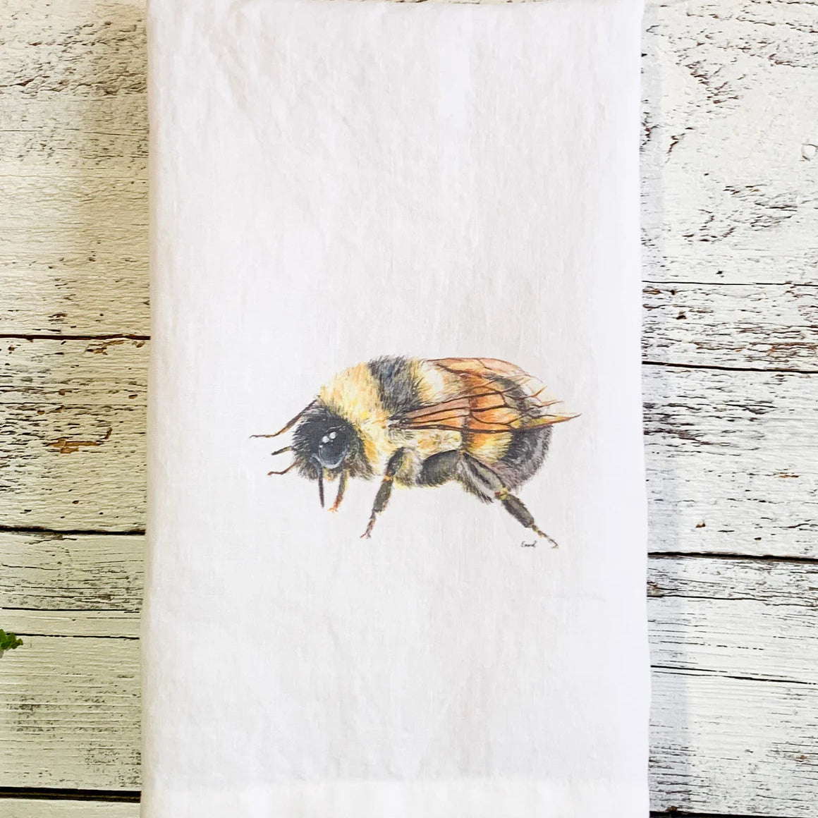 Studio On Tenth Linen Tea Towel - Bee (Side View)
