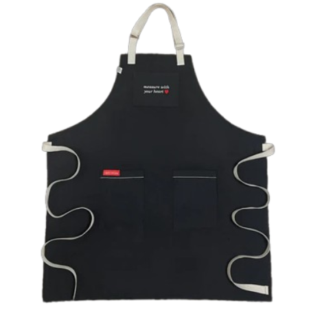 Cooks Who Feed Apron - Black "Measure With Your Heart"