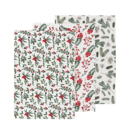 Danica Flour Sack Tea Towel - Winterberry (Set of 3)