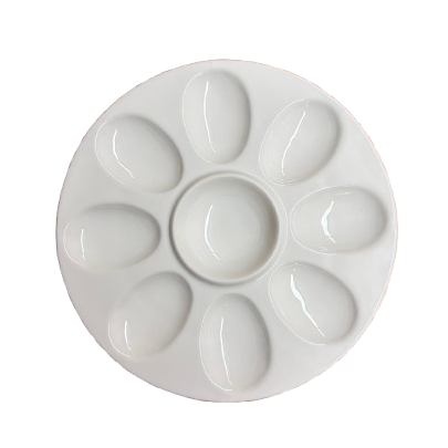 Bowring Egg Plate White 7.75"