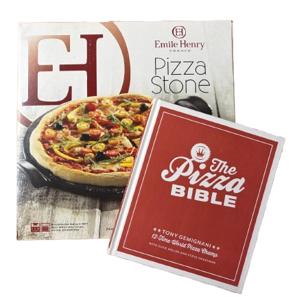 Father's Day Bundle - Emile Henry Pizza Stone & Pizza Bible Cookbook