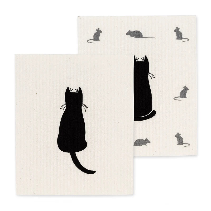 Abbott Swedish Dish Cloth - Cat & Mice (Set of 2)