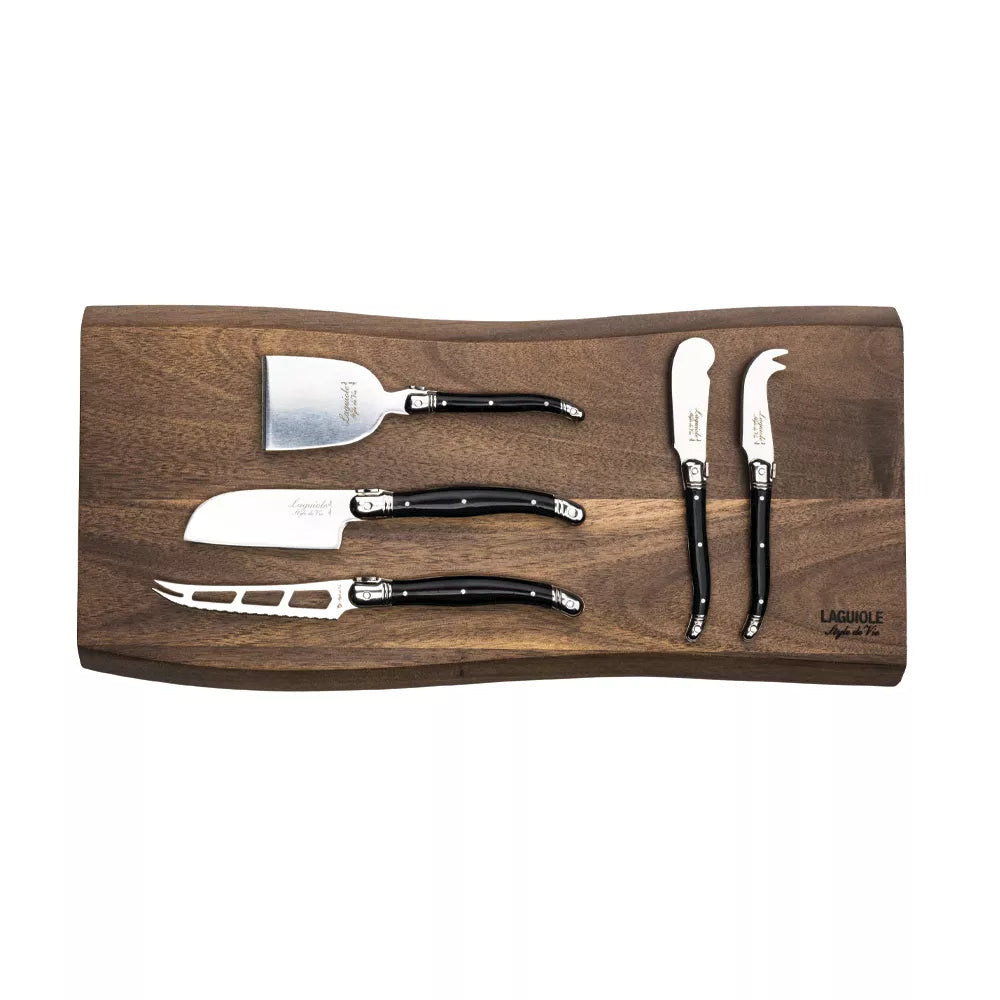 Laguiole - Acacia Wood Serving Board & Knife Set (6pc)