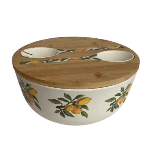 Bamboo Salad Bowl Set - Lemon