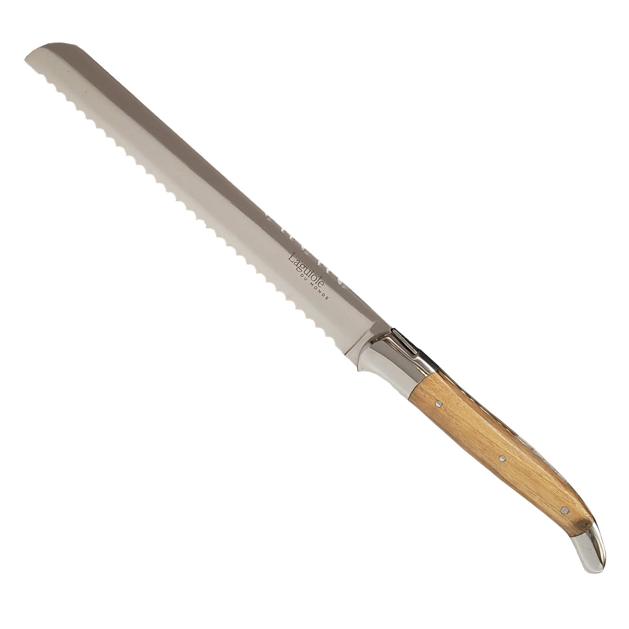 Laguiole Bread Knife 7.75" - Olive Wood