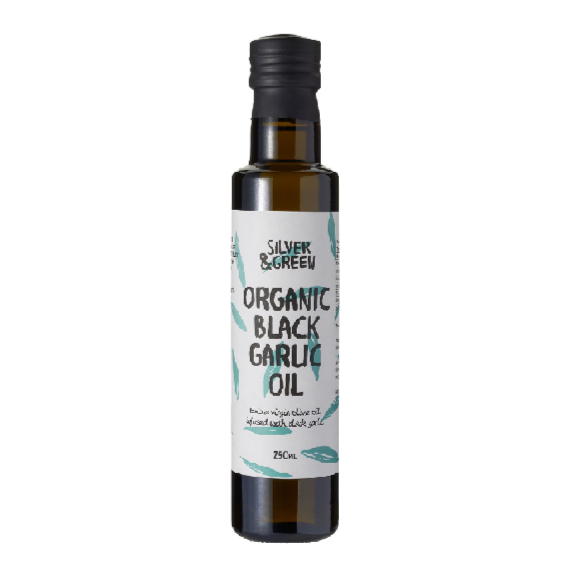 Silver & Green Black Garlic Infused Olive Oil 250ml