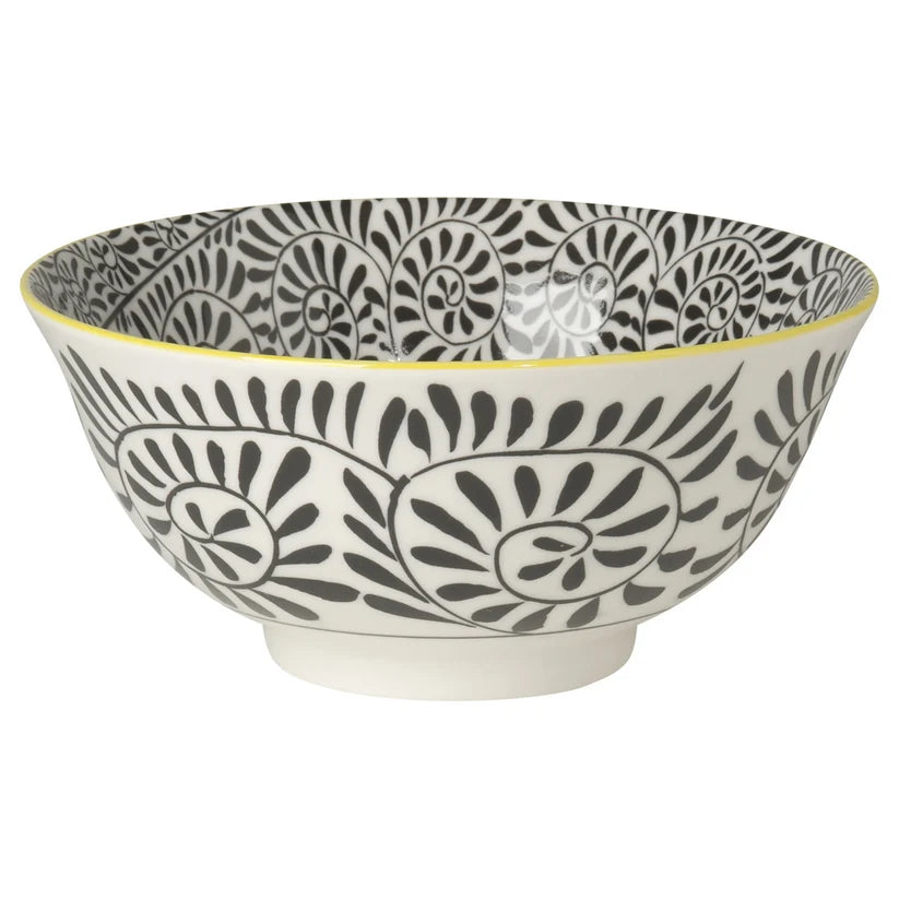 Danica Bowl - Black Vines, 6"