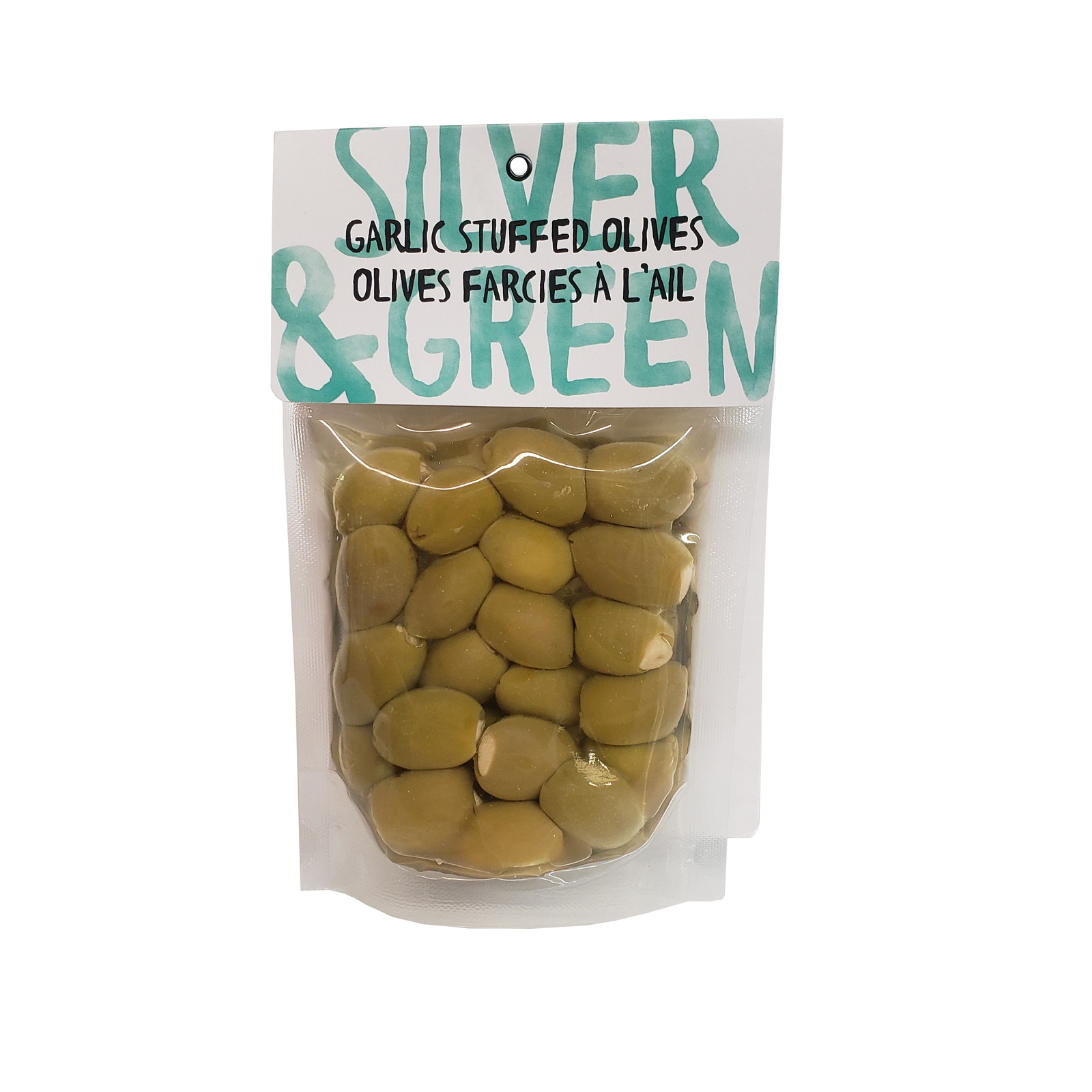 Silver & Green Garlic Stuffed Olives
