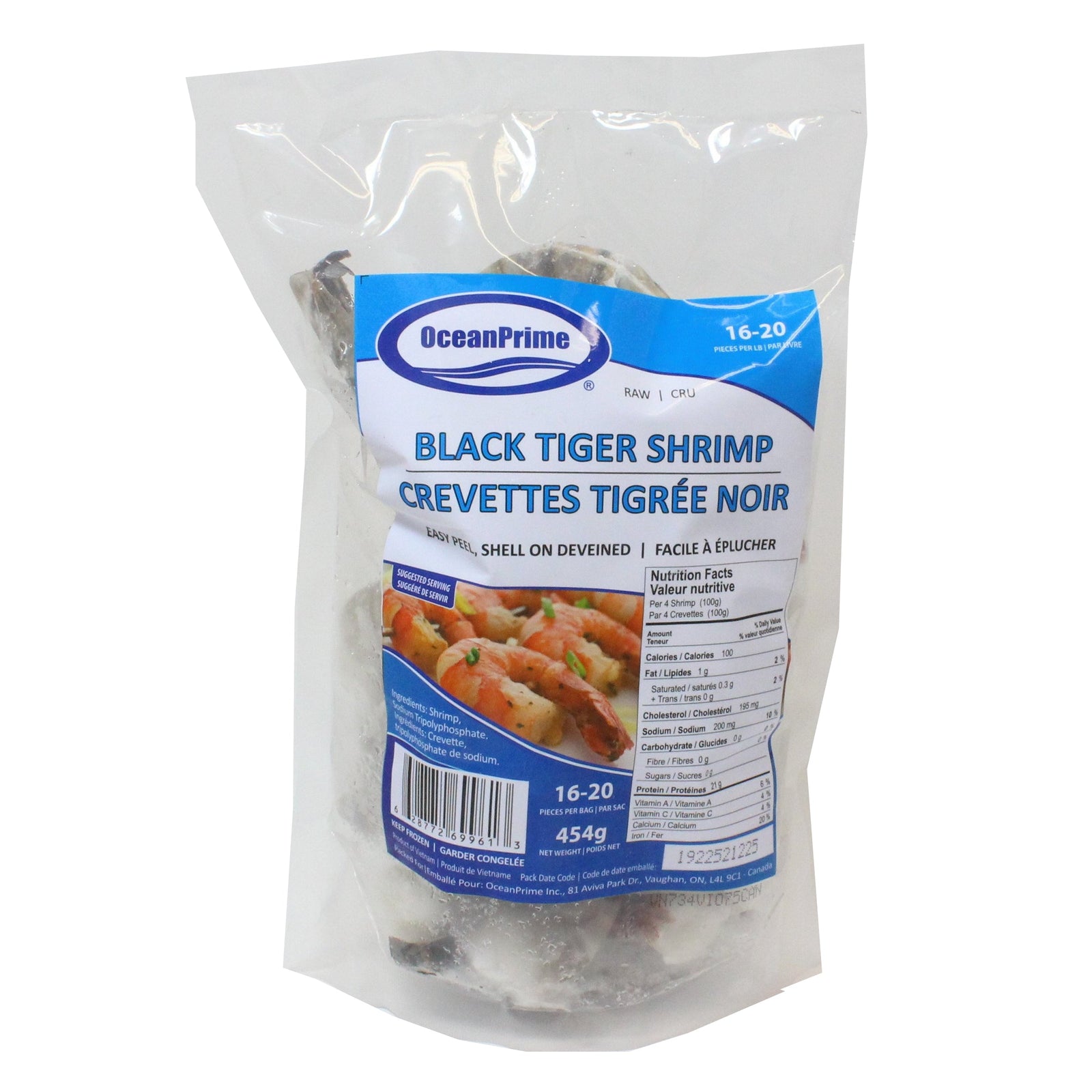 OceanPrime Black Tiger Shrimp - 454g