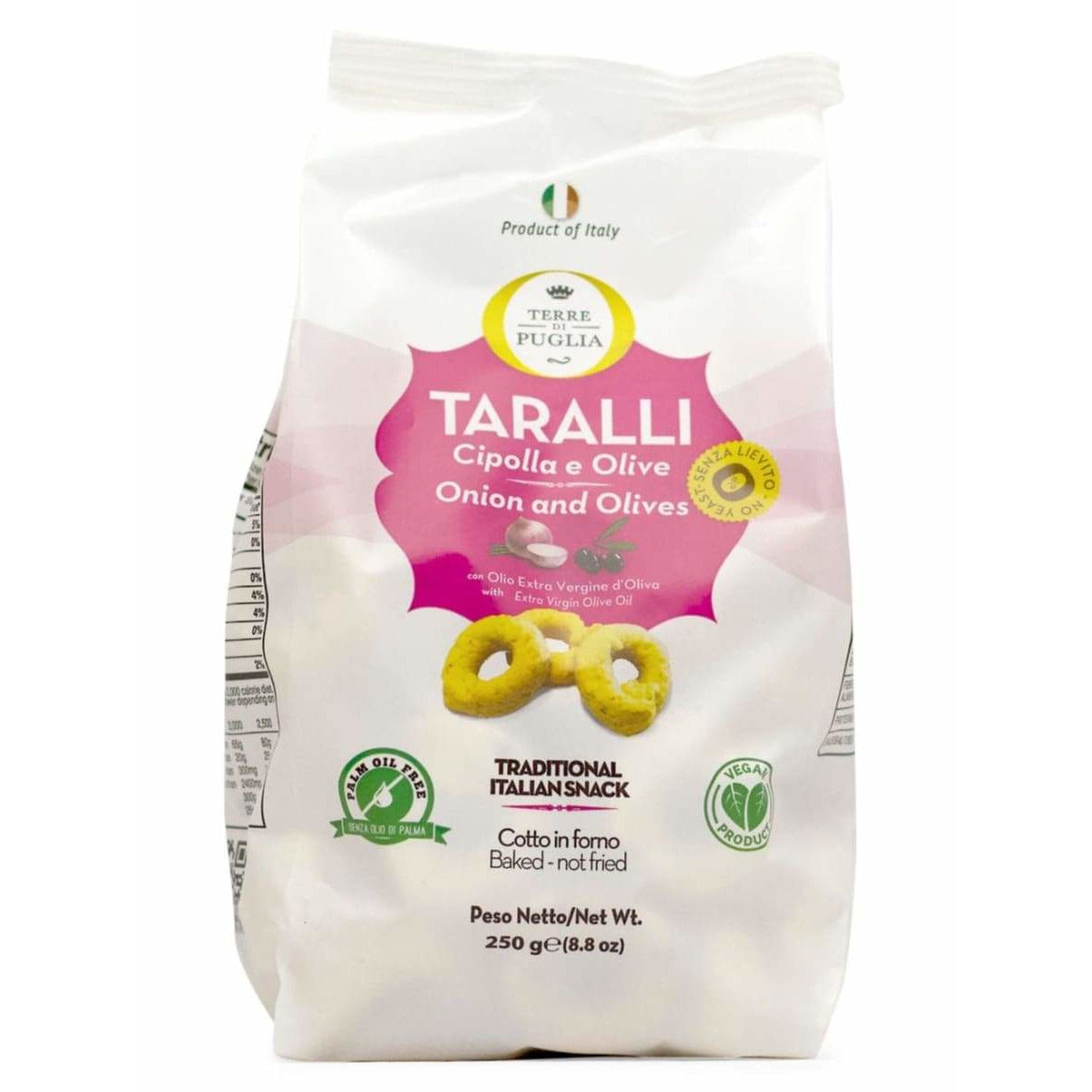Taralli Italian Snack Onion and Olive - 250g