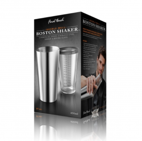 Final Touch Boston Cocktail Shaker Double Walled