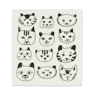 Swedish Dish Cloth Set - Cat Faces