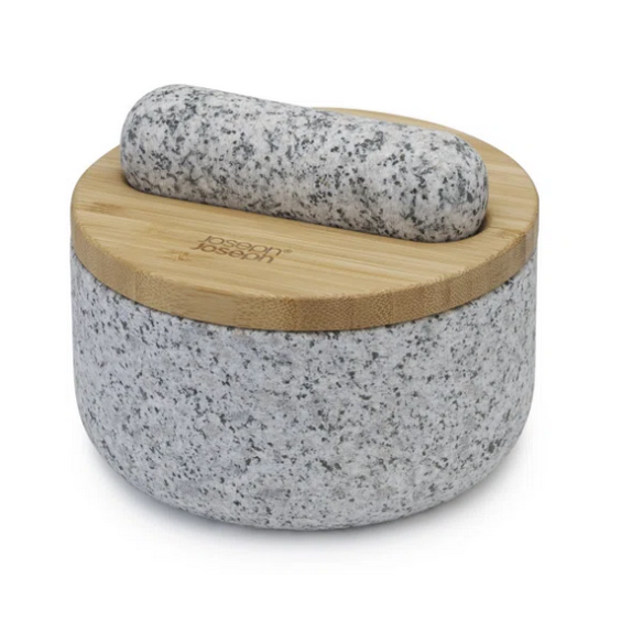 Joseph Joseph Granite Mortar & Pestle with a Bamboo Lid