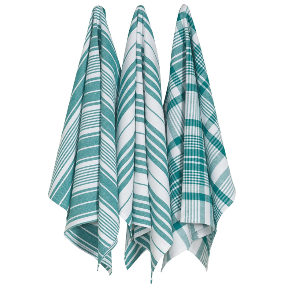 Danica Jumbo Teatowels Peacock Set of 3